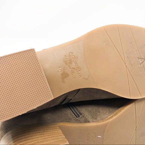 NEW Aquatalia Faria Taupe Buckle Ankle Boots 10 - Picture 7 of 8